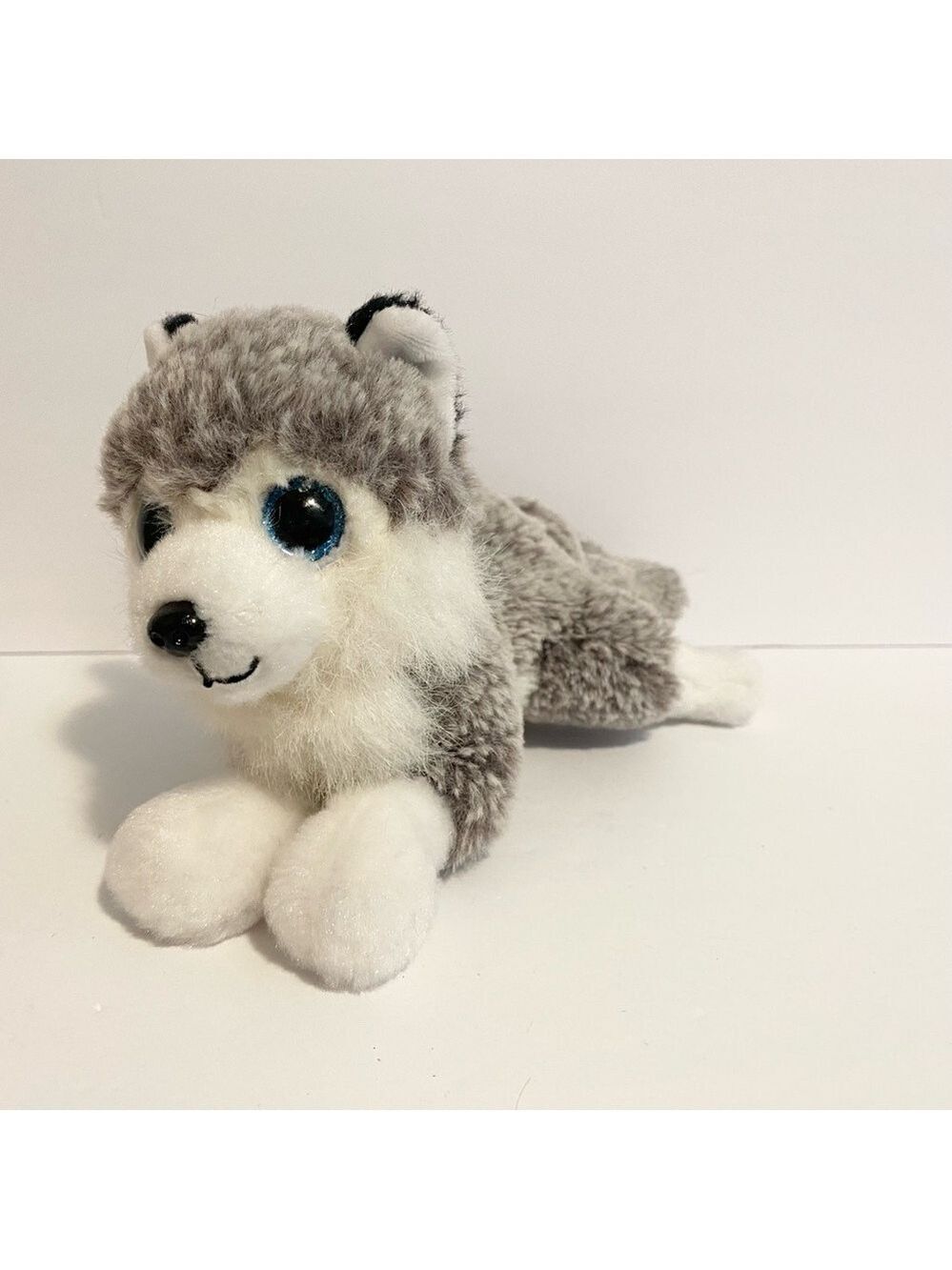 Ty Beanie Baby Baltic Plush Husky Dog Small 8” Puppy Floppy Gray White Toy